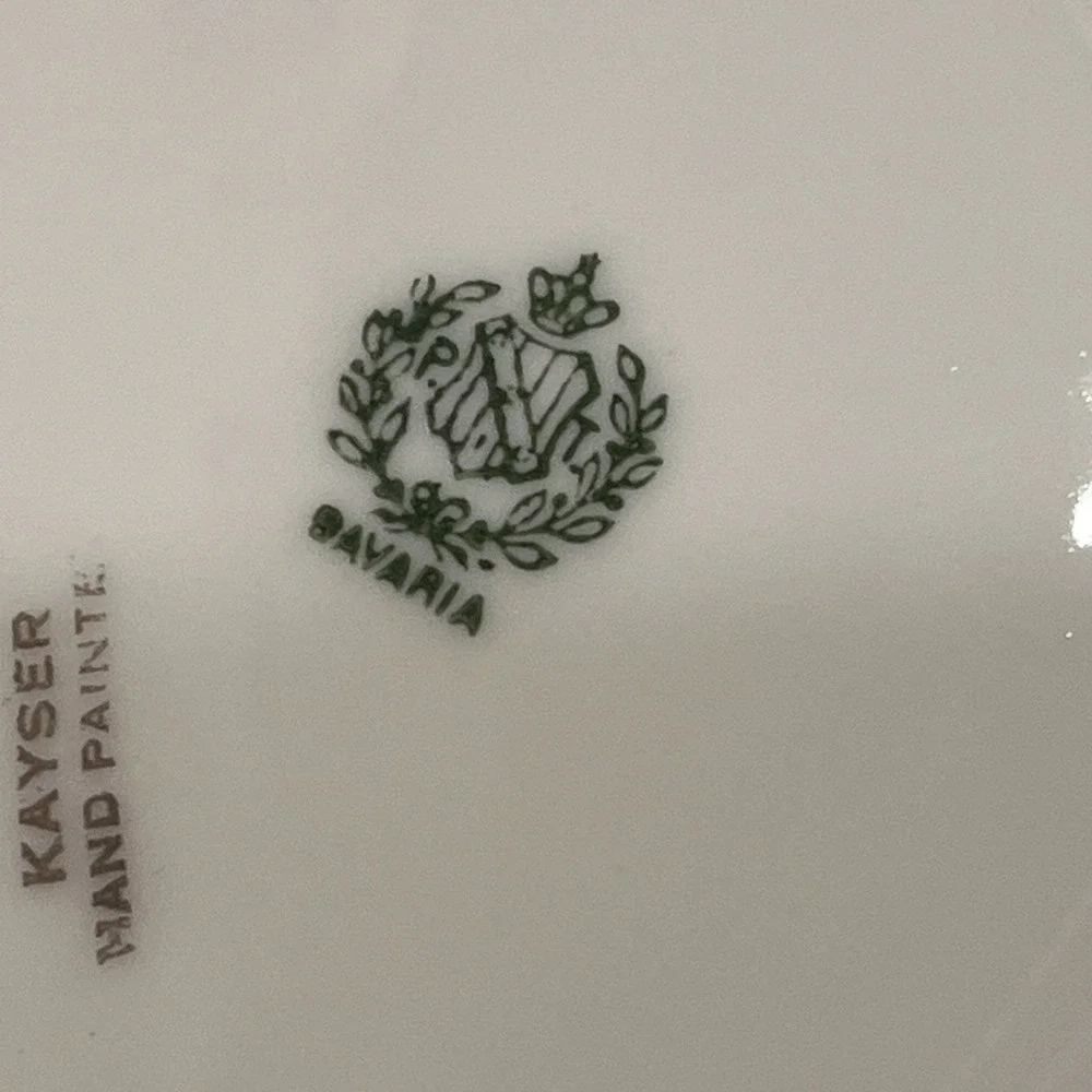 VTG Bavaria Plate Hand Painted Porcelain Signed Kayser Gold Trim 6